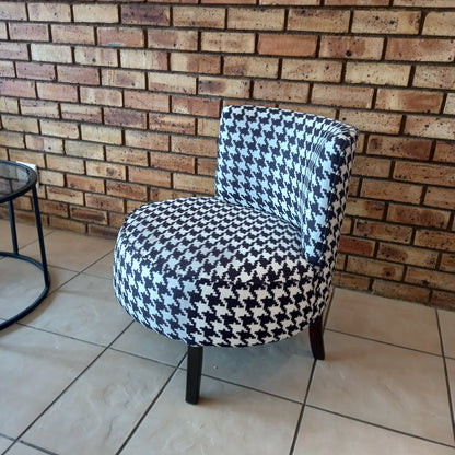Lunar Checkered Linen Occasional Chair