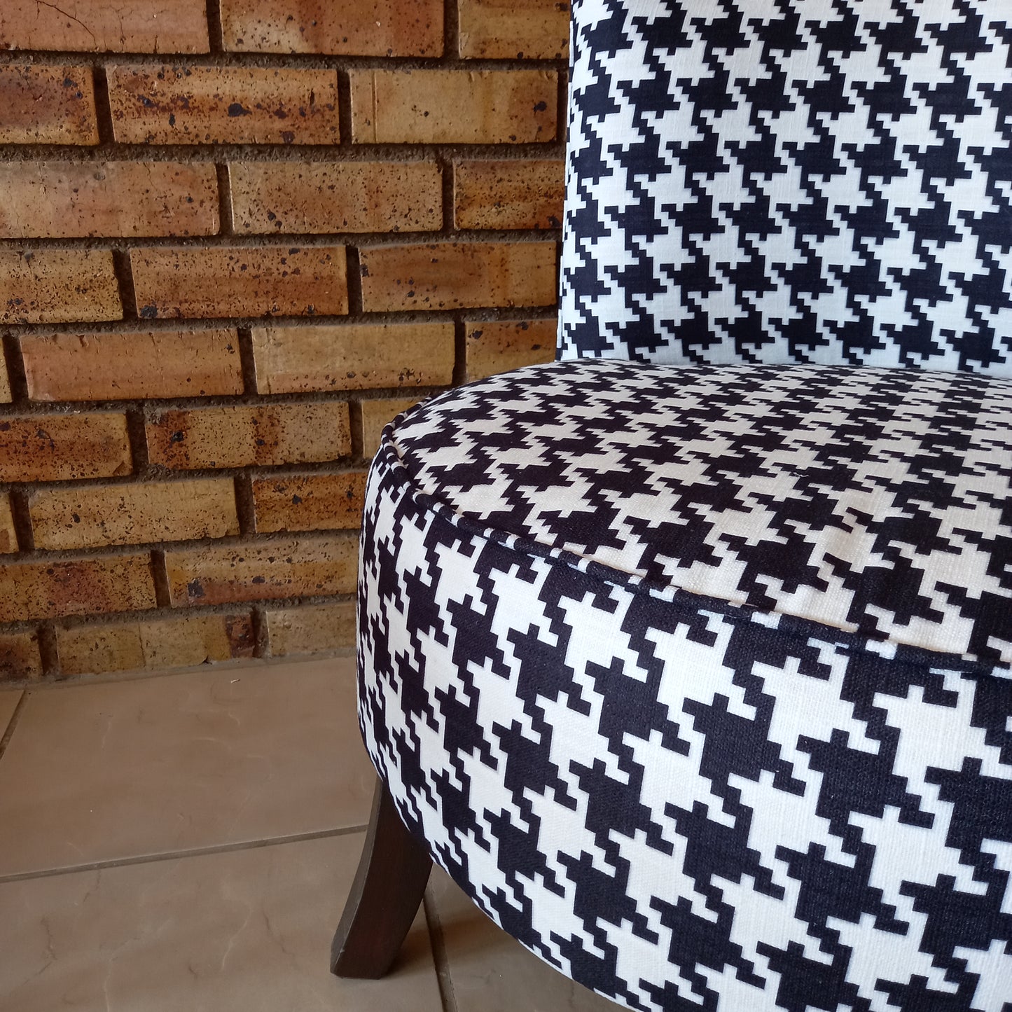 Lunar Checkered Linen Occasional Chair