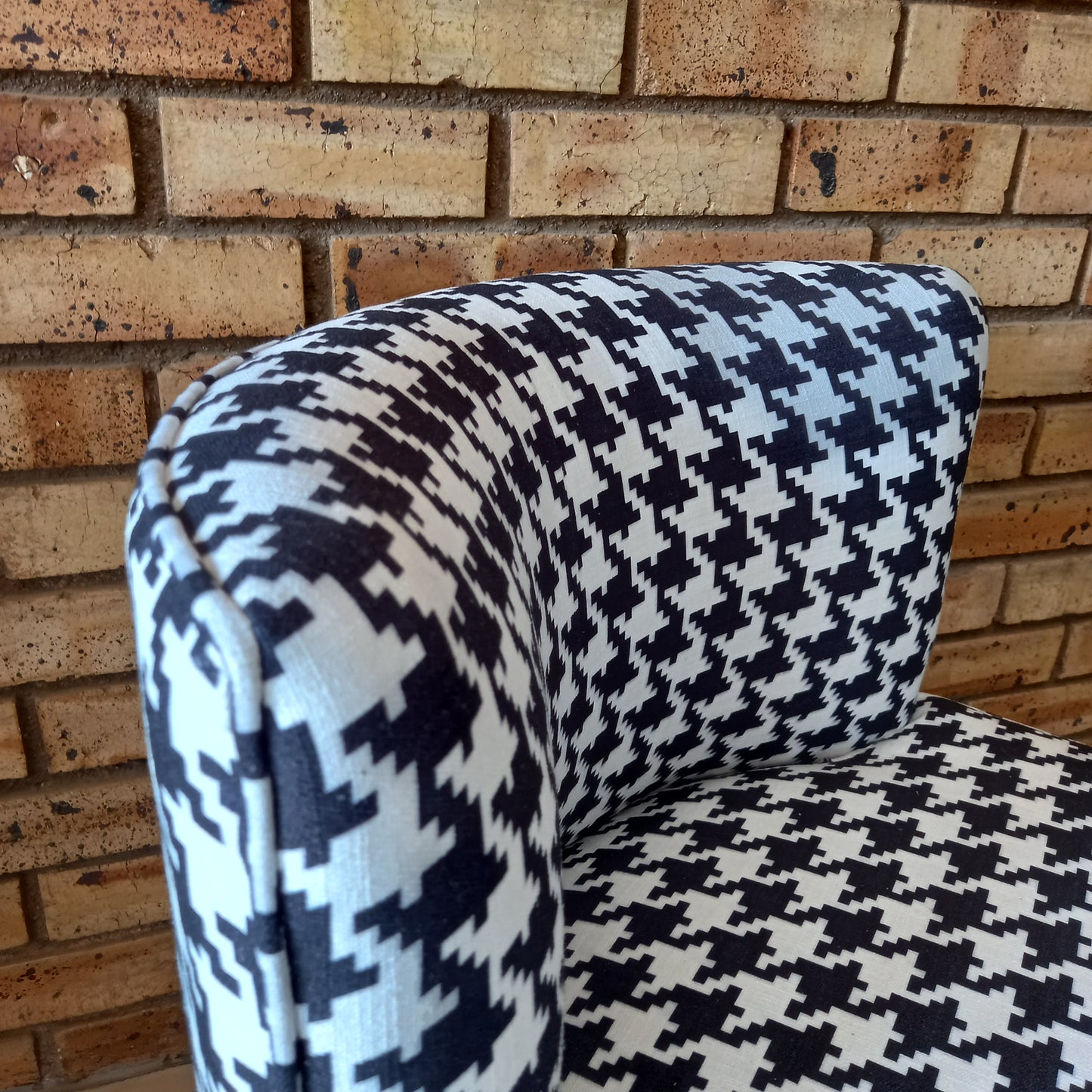 Lunar Checkered Linen Occasional Chair