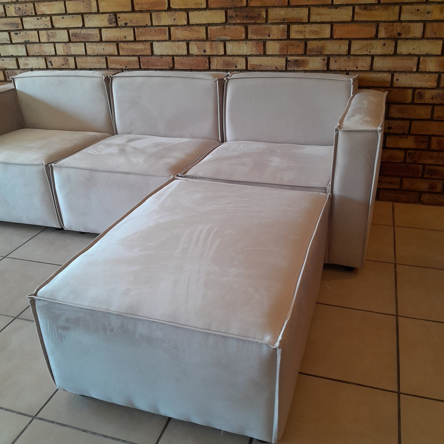 Modular Velvet 4-Piece Sectional Couch