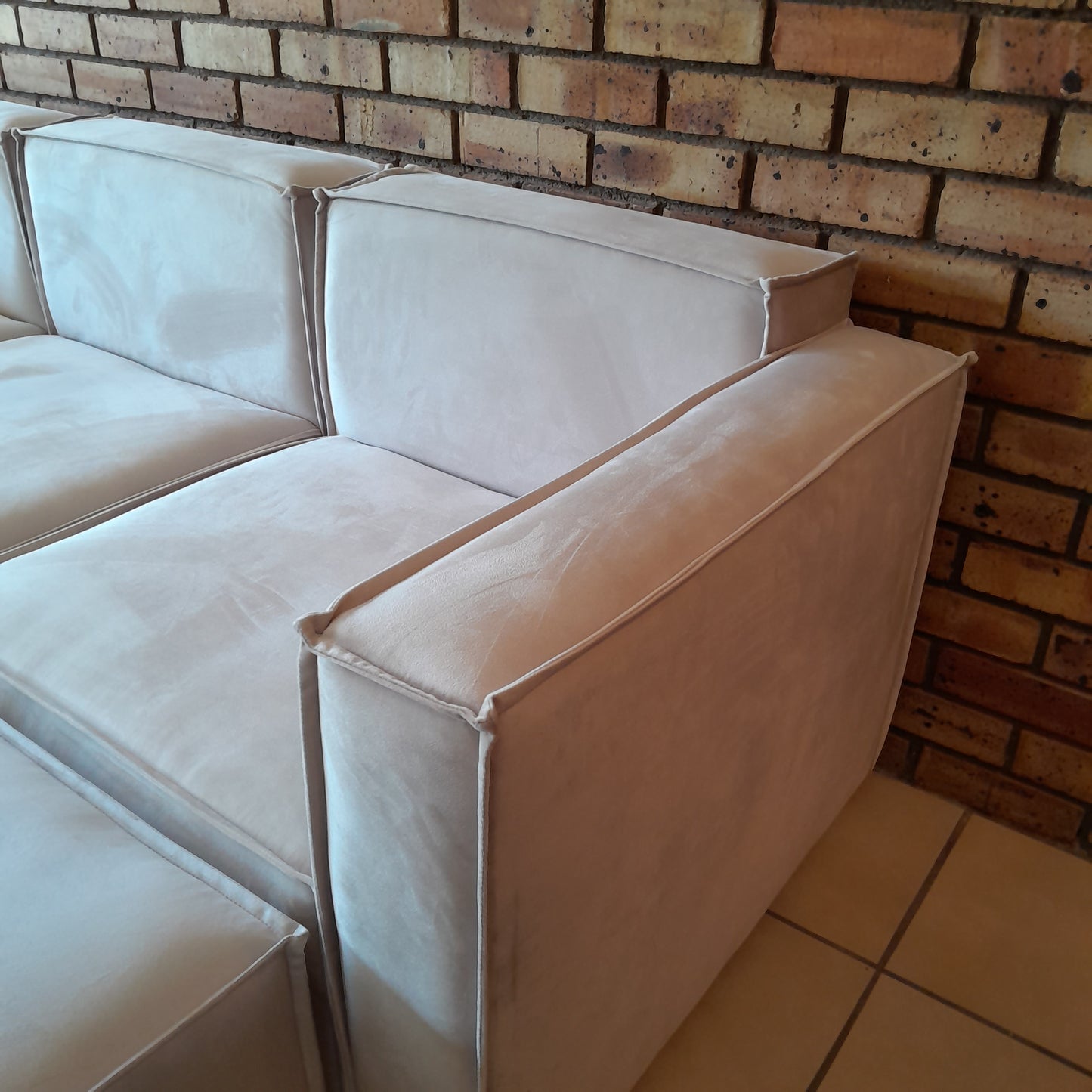 Modular Velvet 4-Piece Sectional Couch