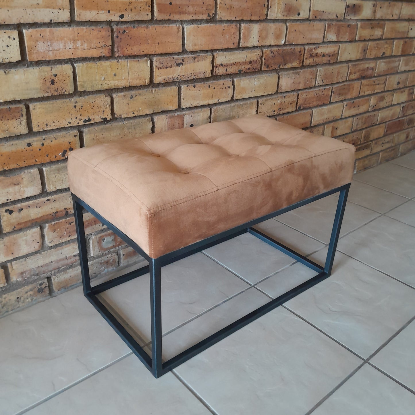 MCF Steel-Framed Small Velvet Bench