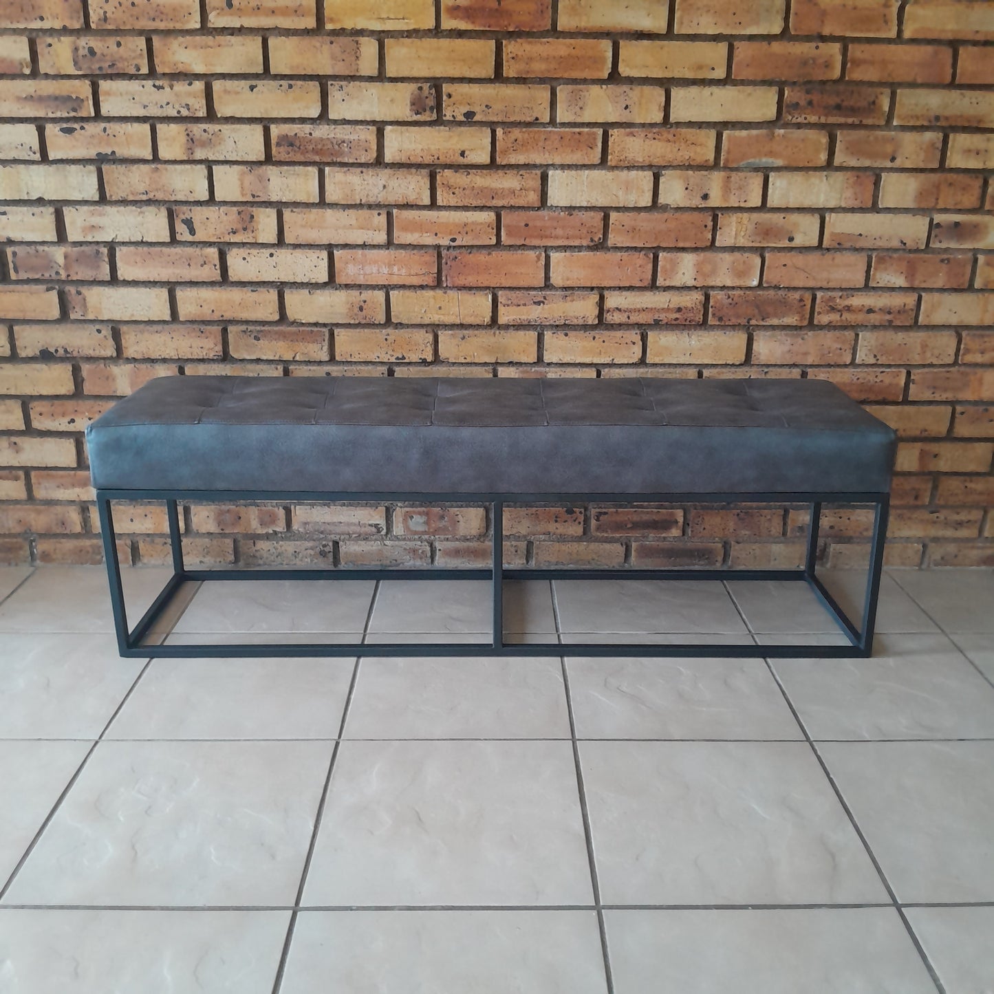 MCF Steel-Framed Large Leather-Touch Bench