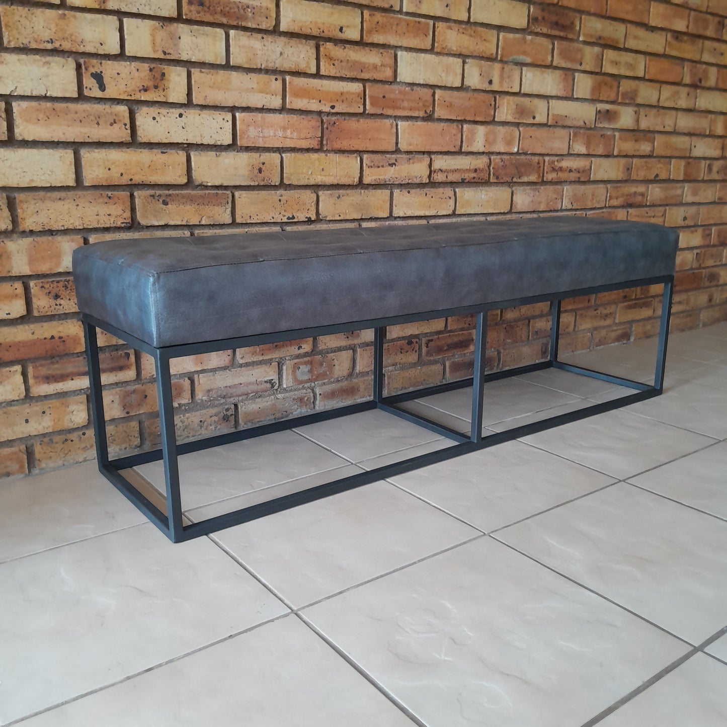 MCF Steel-Framed Large Leather-Touch Bench