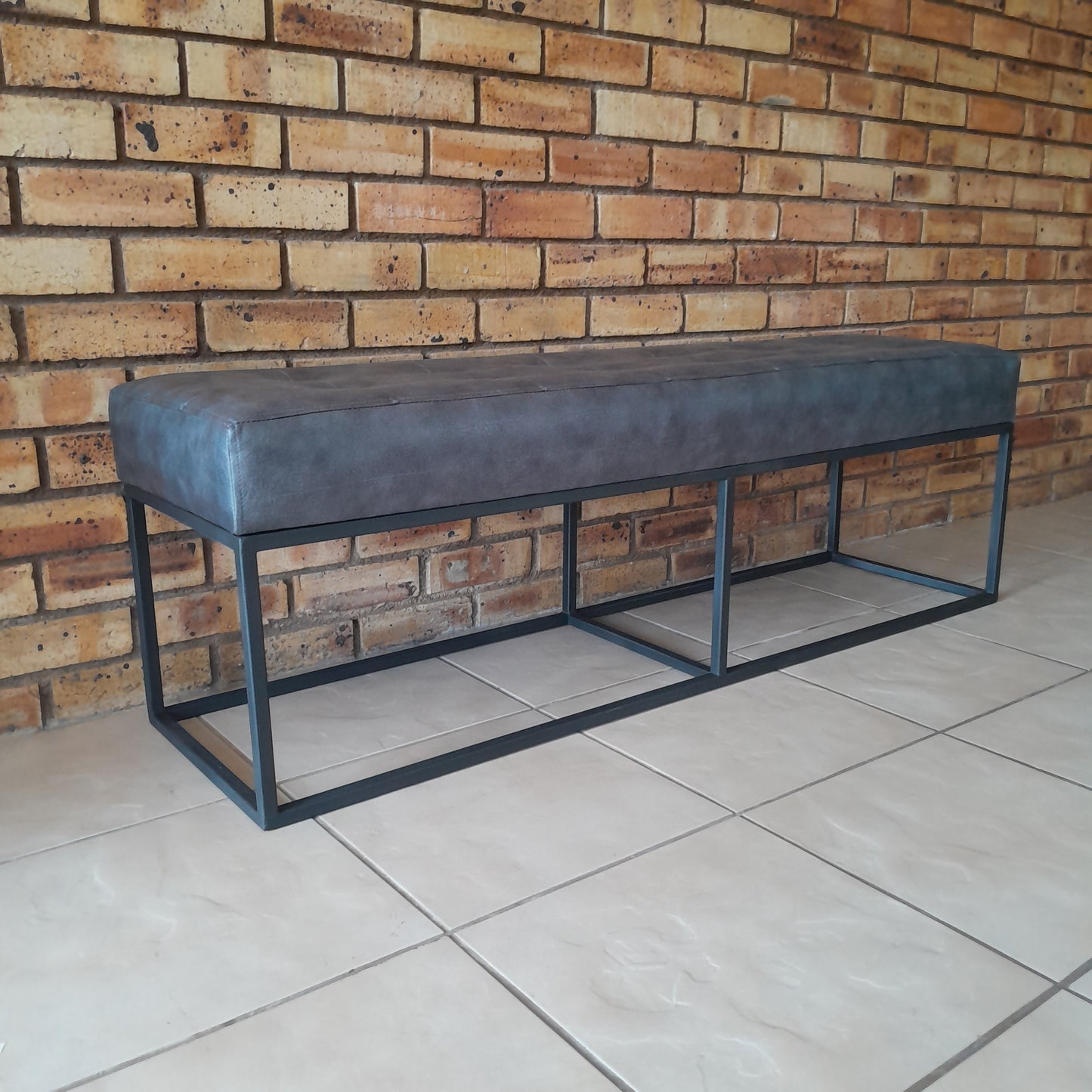 MCF Steel-Framed Large Leather-Touch Bench