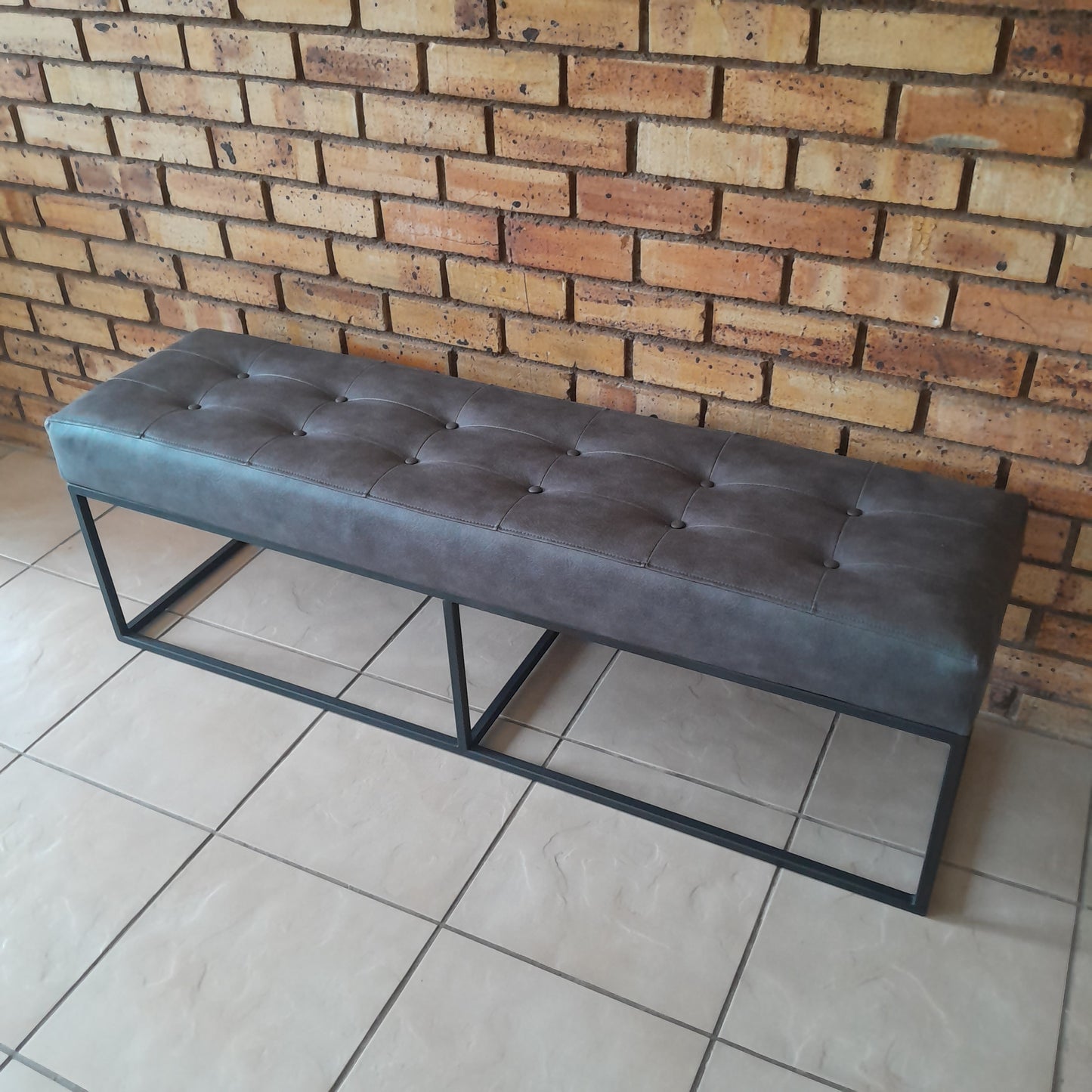 MCF Steel-Framed Large Leather-Touch Bench