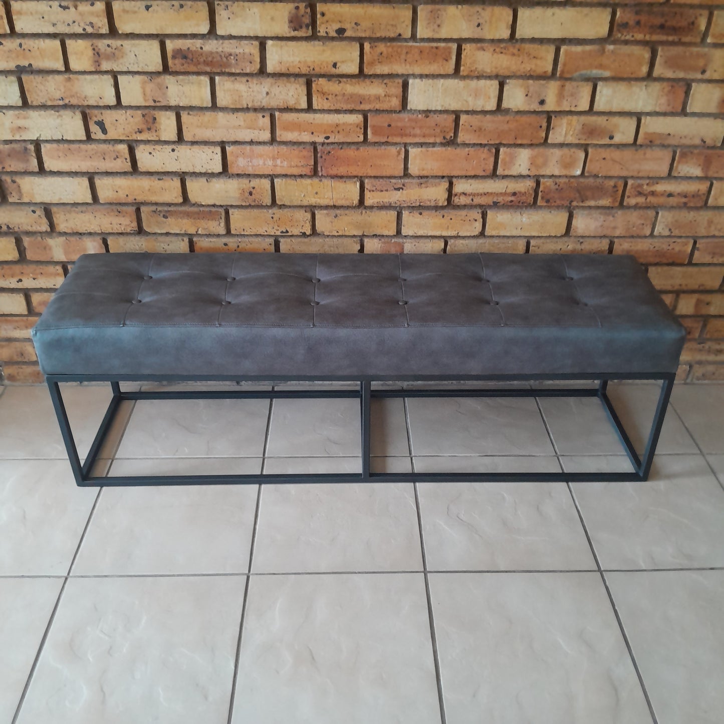 MCF Steel-Framed Large Leather-Touch Bench