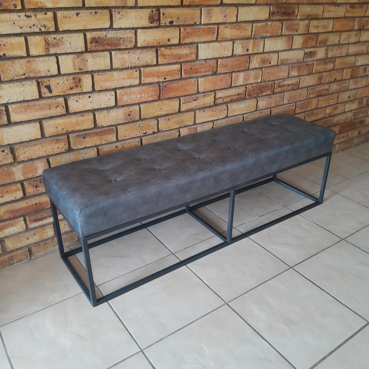 MCF Steel-Framed Large Leather-Touch Bench
