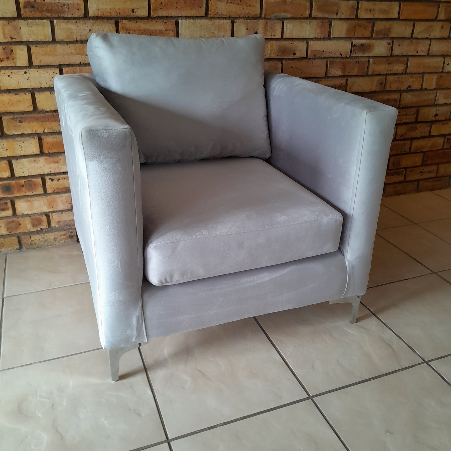 MCF Velvet Single Seater Couch