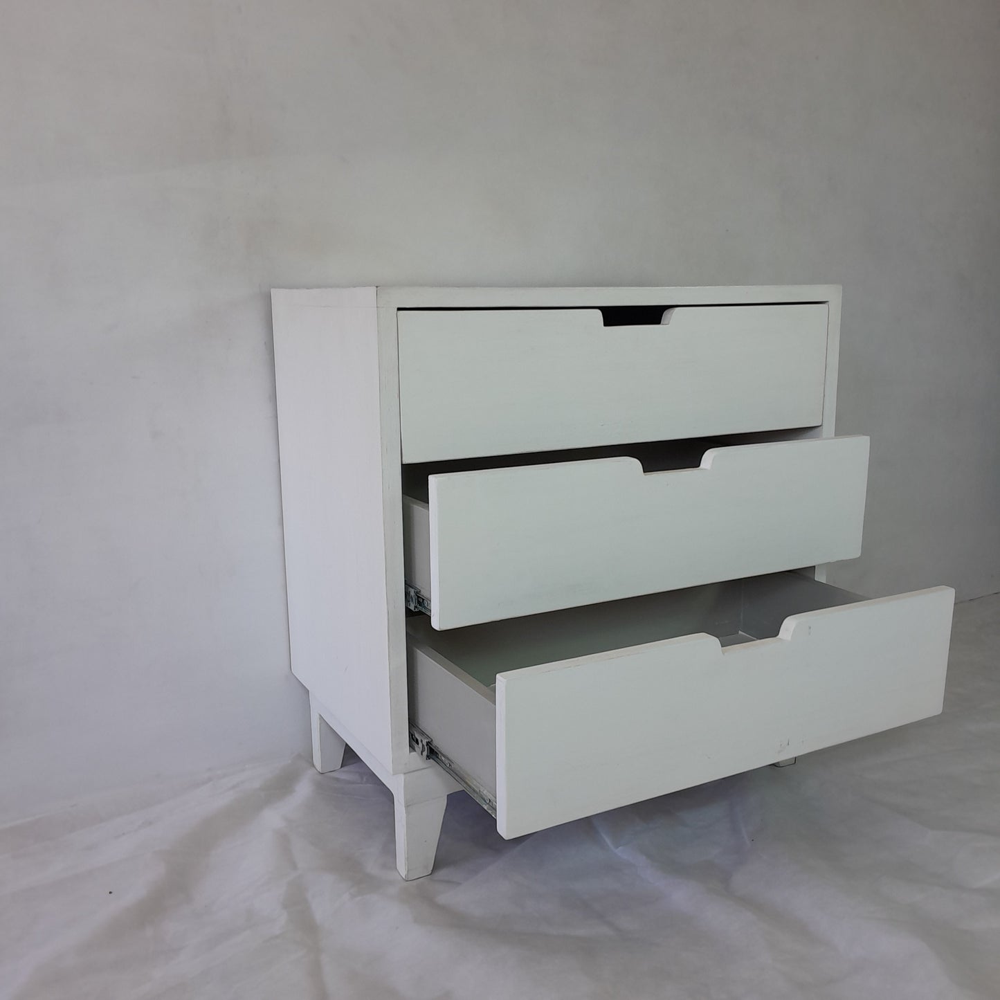 MCF Three-Drawer Bedside Table