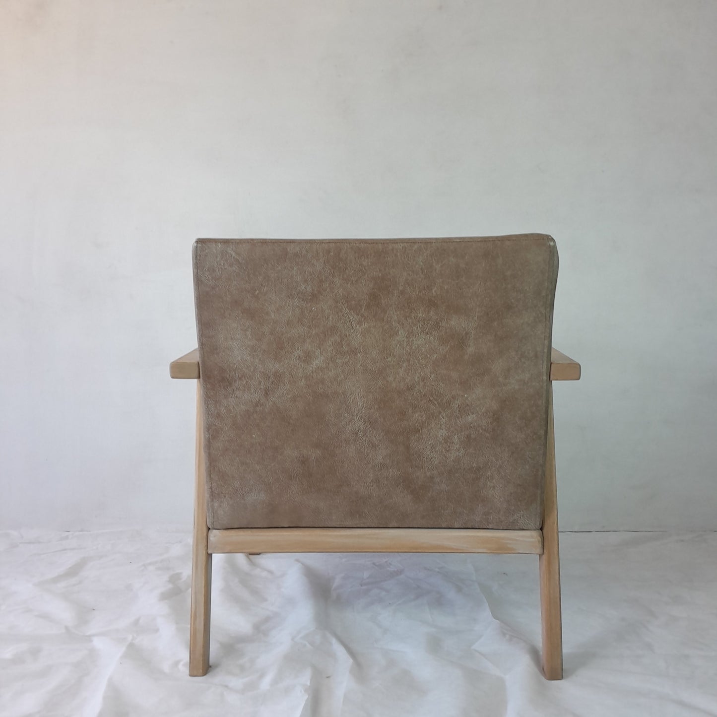 Lula Genuine Leather Wooden-Framed Occasional Chair