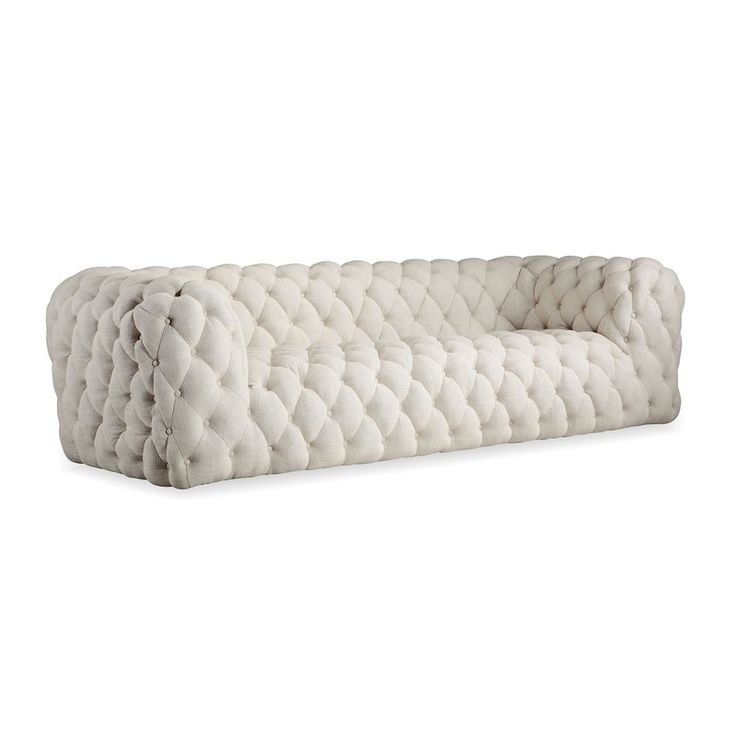 Contemporary Tufted Genuine Leather Couch